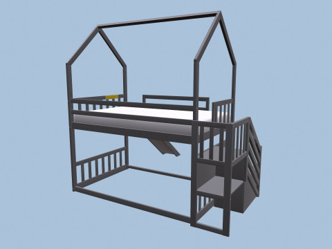이층침대 3D 모델