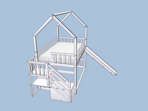 이층침대 3D 모델