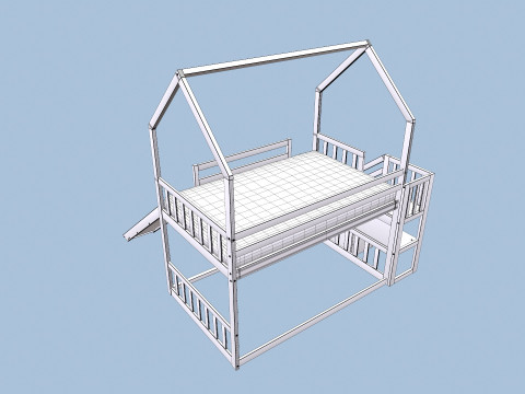 이층침대 3D 모델