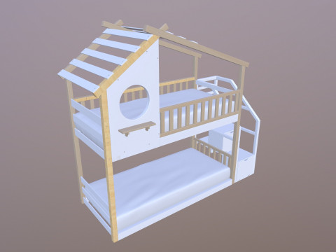 이층침대 3D 모델