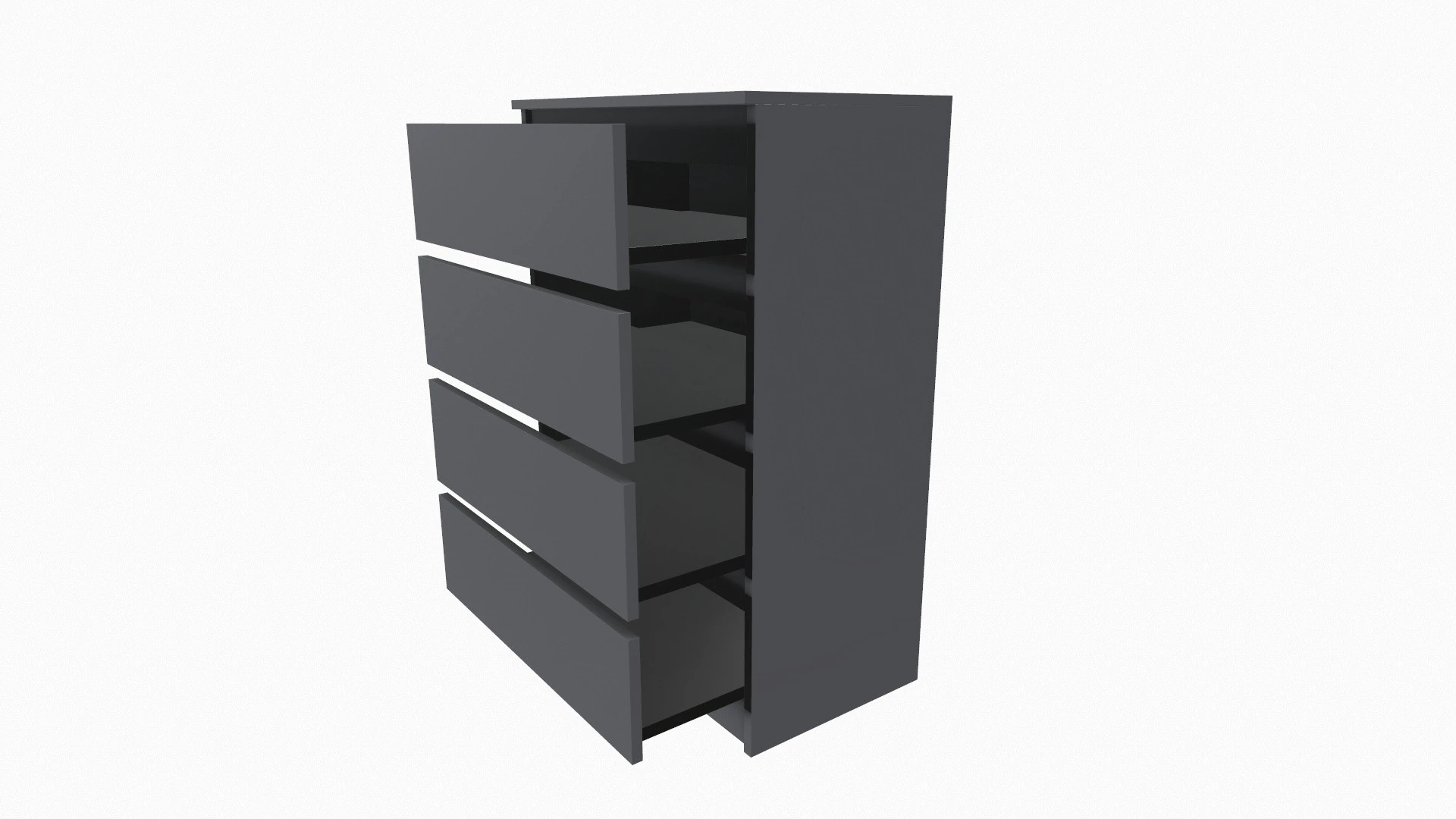 Chest of 4 Drawer 3D Model .c4d .max .obj .3ds .fbx .stl .blend 