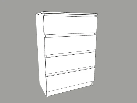 Chest of 4 Drawer 3D Model