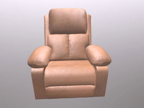 Sofa rozkładana ręcznie ze sztucznej sk&oacute;ry Model 3D