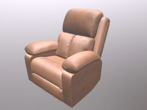 Leatherette Manual Recliner Sofa 3D Model