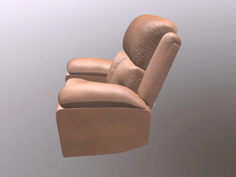 Leatherette Manual Recliner Sofa 3D Model