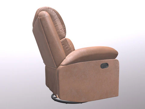 Leatherette Manual Recliner Sofa 3D Model