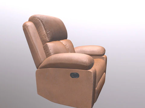 Leatherette Manual Recliner Sofa 3D Model