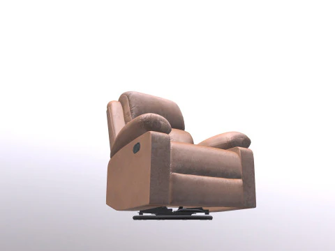 Leatherette Manual Recliner Sofa 3D Model