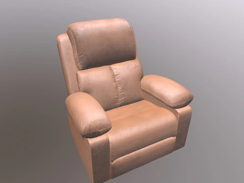 Leatherette Manual Recliner Sofa 3D Model