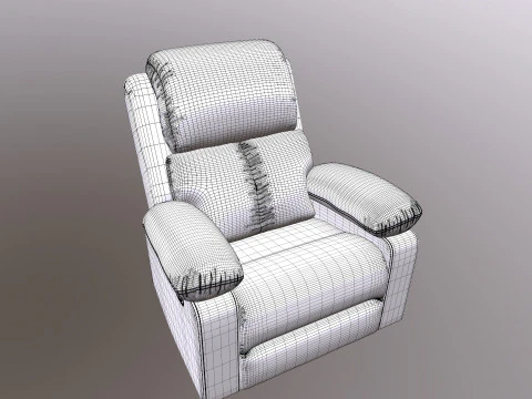 Leatherette Manual Recliner Sofa 3D Model
