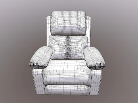 Leatherette Manual Recliner Sofa 3D Model