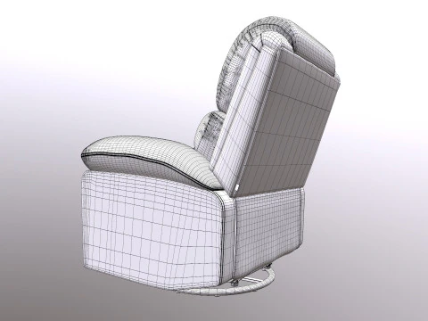 Leatherette Manual Recliner Sofa 3D Model