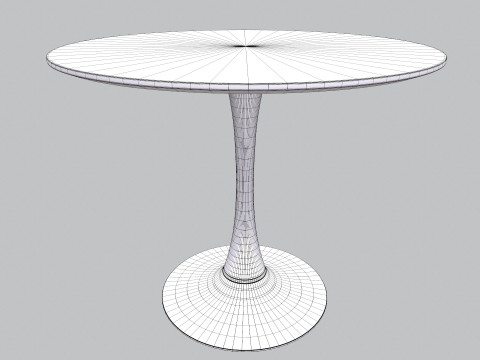 Meja bundar Model 3D