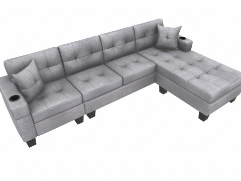 Sofa 3 Seater L Shaped 3D Model