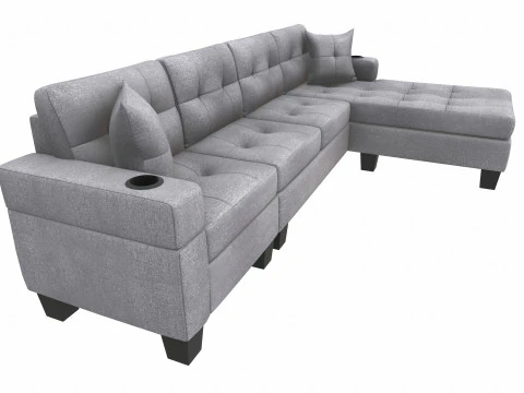 Sofa 3 Seater L Shaped 3D Model
