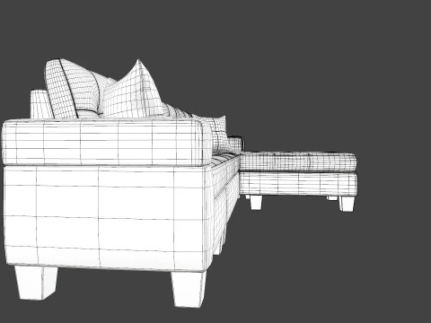 Sofa 3 Seater L Shaped 3D Model