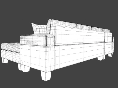 Sofa 3 Seater L Shaped 3D Model