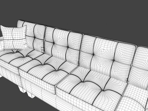 Sofa 3 Seater L Shaped 3D Model