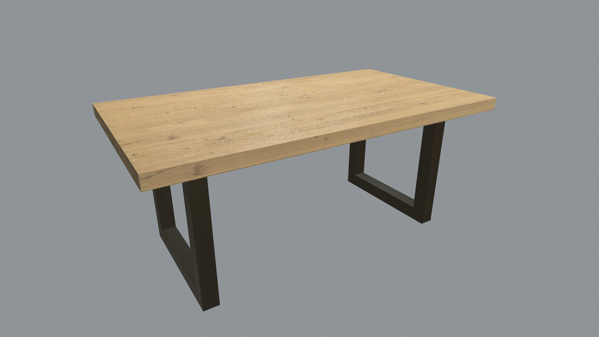 Table wood and steel dining 3D Model .c4d .max .obj .3ds .fbx .stl .blend