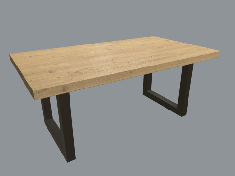 Tavolo da pranzo in legno e acciaio Modello 3D