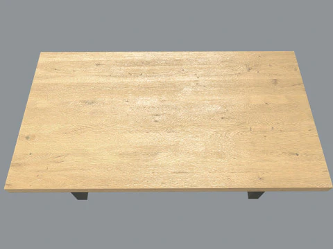 Table wood and steel dining 3D Model