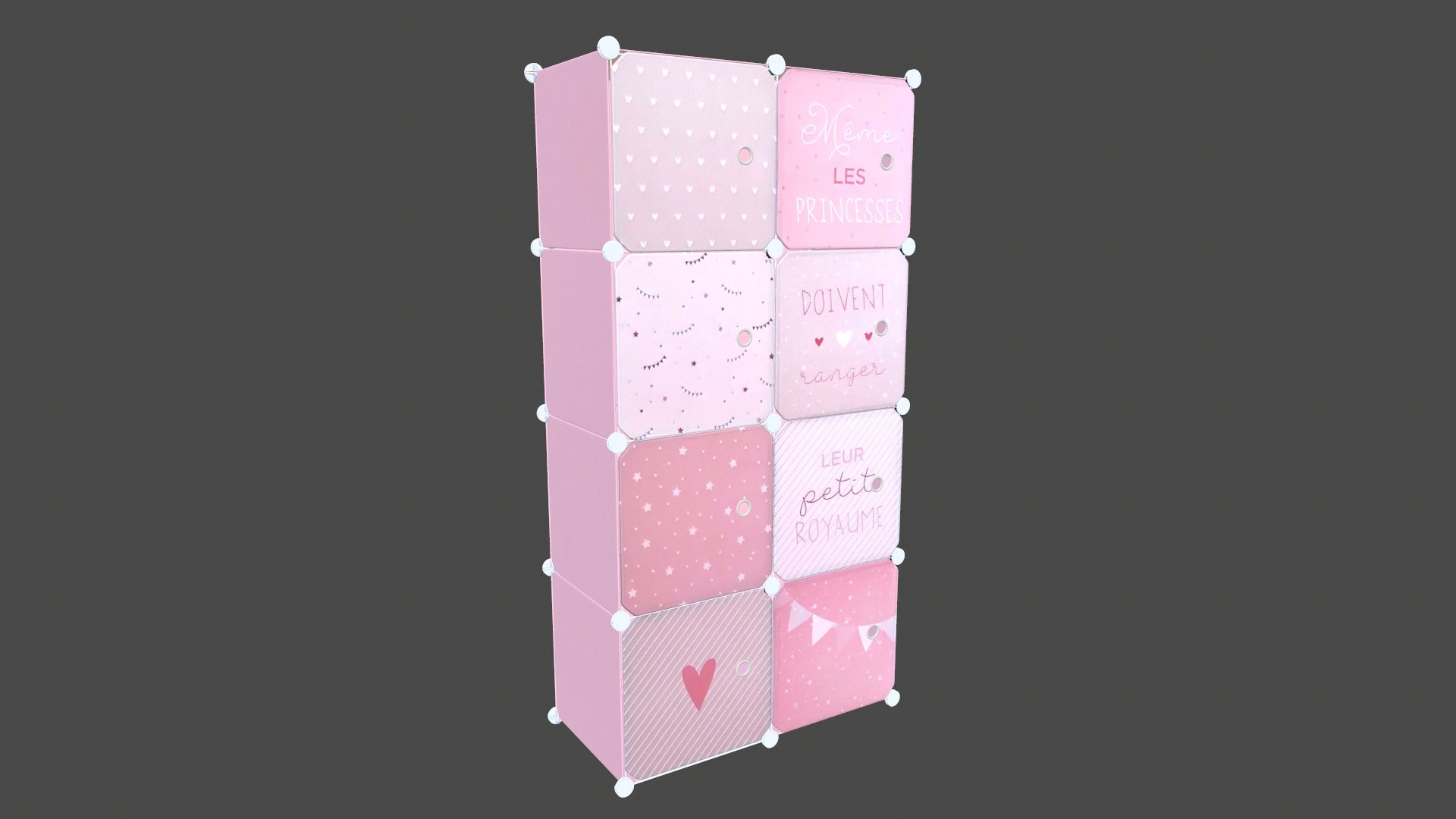 Wardrobe Children Pink Wardrobe 3D Model .c4d .max .obj .3ds .fbx .stl .blend