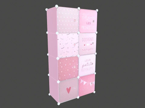 Armoire Enfant Armoire Rose Modèle 3D