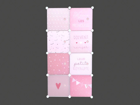 Wardrobe Children Pink Wardrobe 3D Model