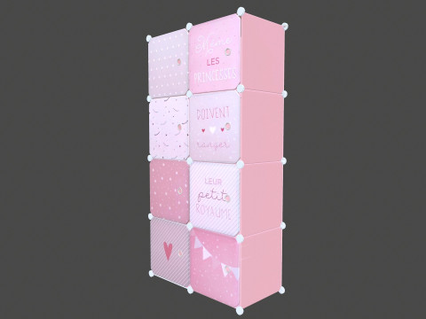 Wardrobe Children Pink Wardrobe 3D Model