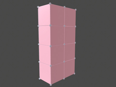 Wardrobe Children Pink Wardrobe 3D Model