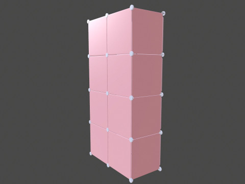 Wardrobe Children Pink Wardrobe 3D Model
