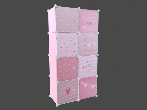 Wardrobe Children Pink Wardrobe 3D Model