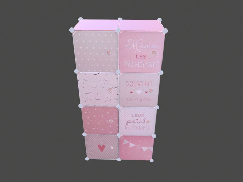 Wardrobe Children Pink Wardrobe 3D Model