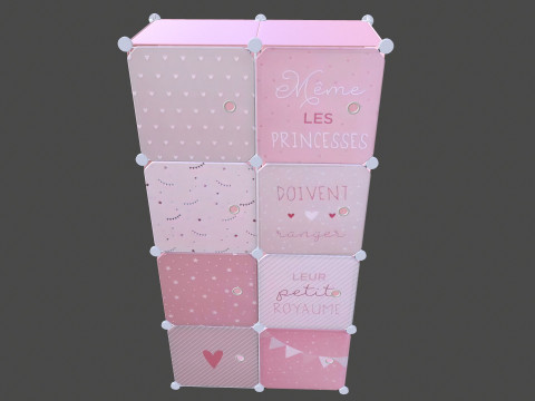 Wardrobe Children Pink Wardrobe 3D Model