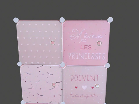 Wardrobe Children Pink Wardrobe 3D Model