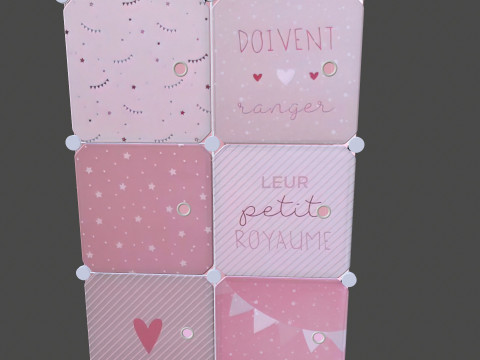 Wardrobe Children Pink Wardrobe 3D Model