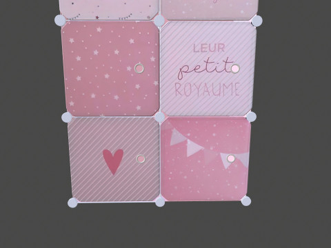 Wardrobe Children Pink Wardrobe 3D Model