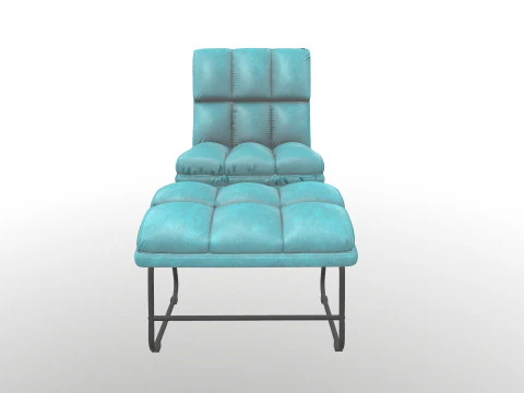 Armless Chair and Ottoman 3D Model