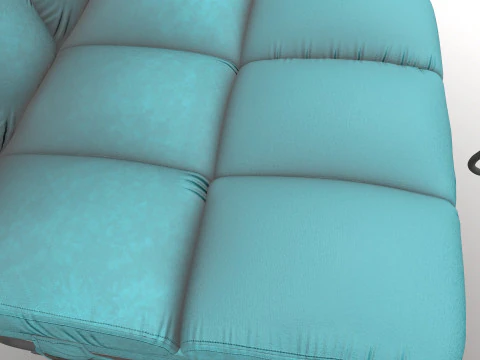 Armless Chair and Ottoman 3D Model