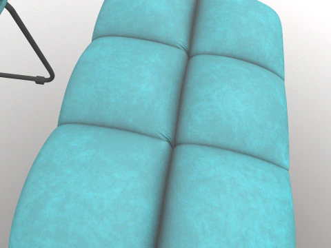 Armless Chair and Ottoman 3D Model