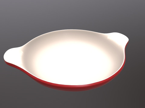 ホーロー鋳鉄製レッドオーブン皿 3Dモデル