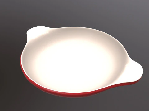 Enameled cast iron red oven dish 3D Model