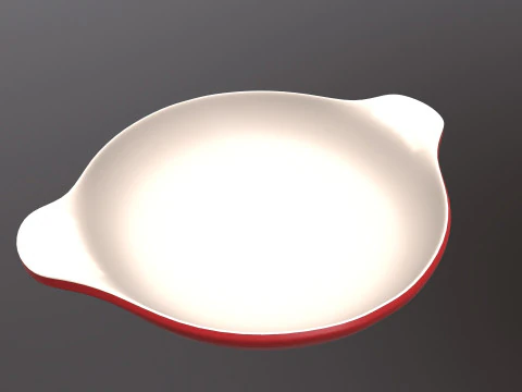 Enameled cast iron red oven dish 3D Model