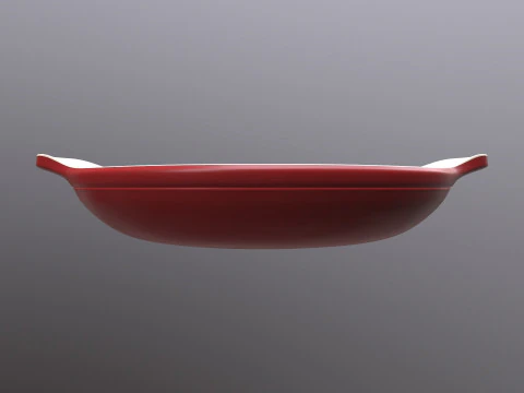 Enameled cast iron red oven dish 3D Model