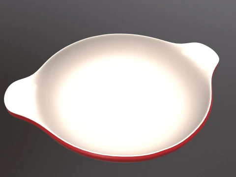 Enameled cast iron red oven dish 3D Model