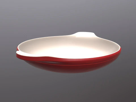 Enameled cast iron red oven dish 3D Model