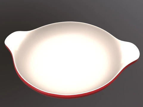 Enameled cast iron red oven dish 3D Model