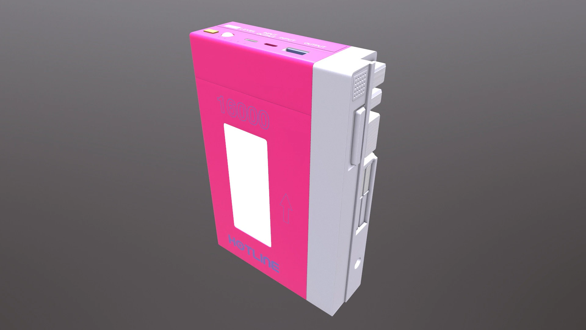 Portable Power Bank Wireless 3D Model .c4d .max .obj .3ds .fbx .stl .blend 