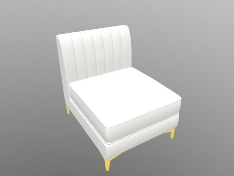 Triumph tufed Armless chair 3D Model