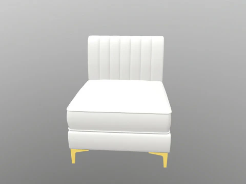 Triumph tufed Armless chair 3D Model